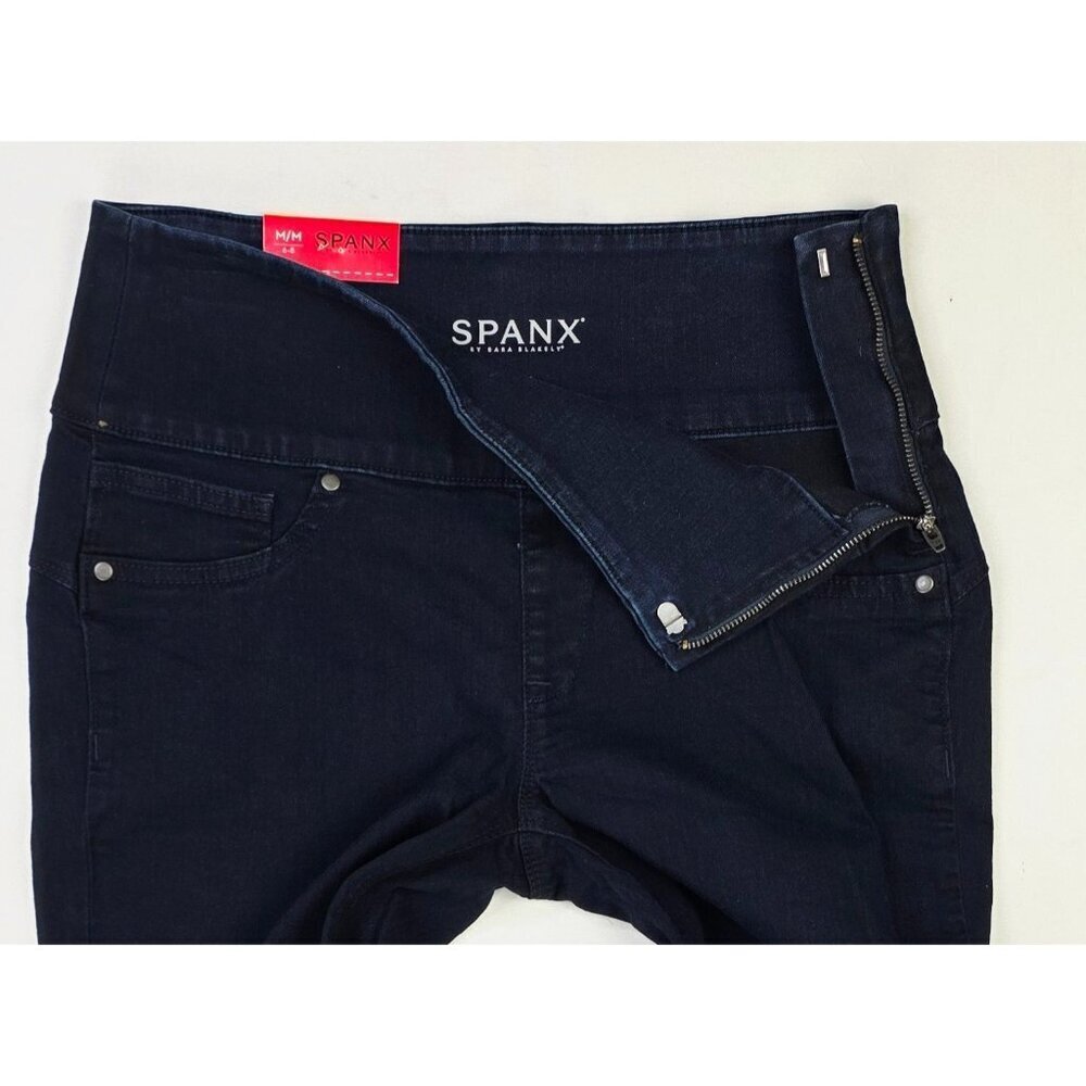 Spanx Size Medium 6-8 Womens 30" Inseam Navy Cropped Denim Side Zip Leggings NWT - Picture 12 of 15